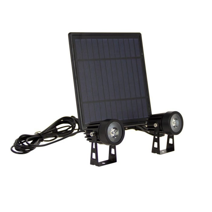Xanlite - Spot LED extérieur solaire, piquet, double tête, 450 Lumens, IP44 - PACK2PSO350