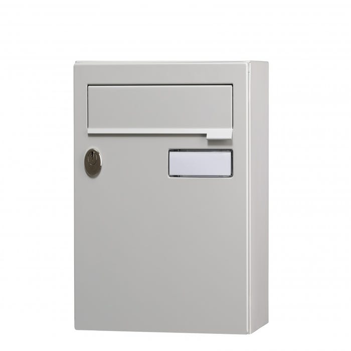 Boîte aux lettres compacte 1 porte extérieur RENZ acier gris mat