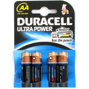 Duracell - Pack 4 Piles Lr6 Duracell Ultra Power +testeur (pack De 4)