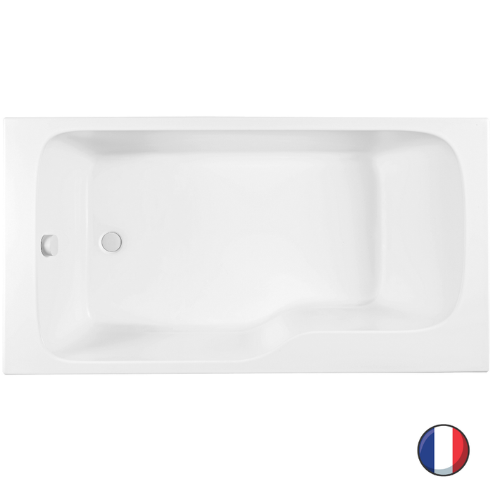 Baignoire bain douche JACOB DELAFON Malice, version gauche | Blanc brillant 170 x 90