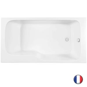 Baignoire bain douche JACOB DELAFON Malice version droite | Blanc brillant 160 x 85
