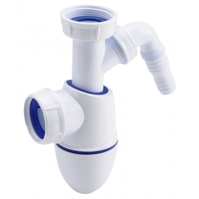 Nicoll Easyphon Siphon avec joint comprimé pour évier, avec raccord pour lave-vaisselle (0224408)