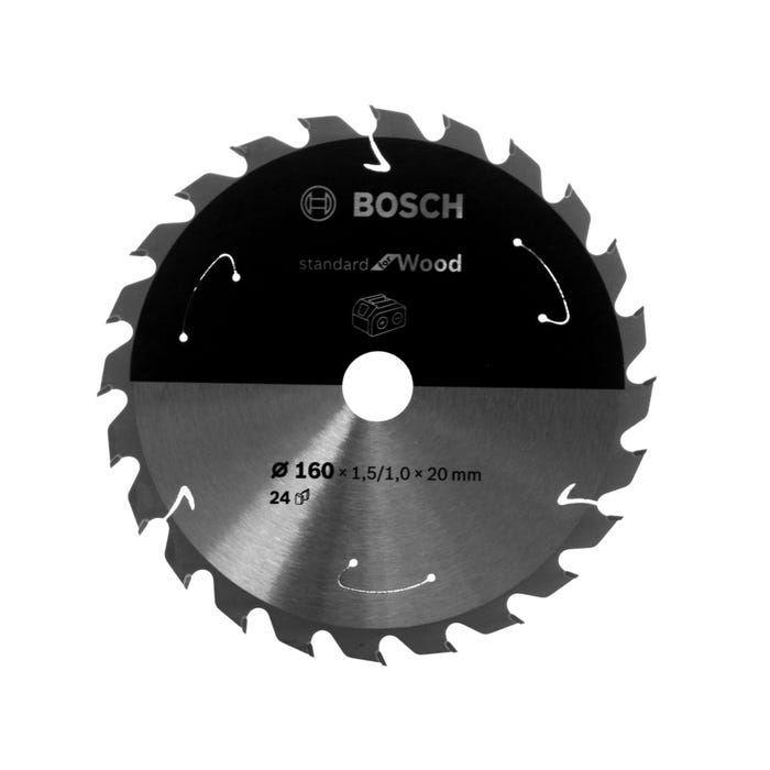 Bosch Lame de scie circulaire Standard pour bois 160 x 1,5 x 20 / 15,875 mm - 24 dents ( 2608837676 )