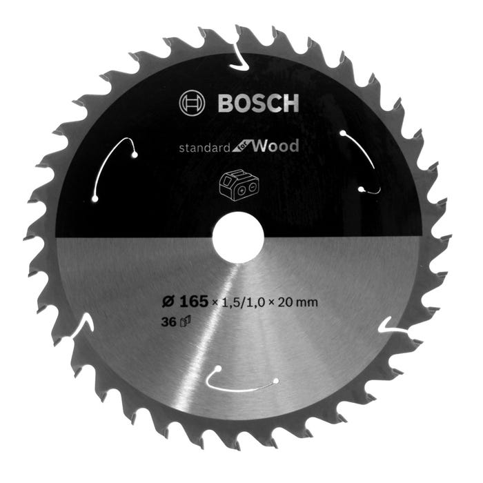 Bosch Lame de scie circulaire Standard pour bois 165 x 1,5 x 20 / 16 mm - 36 dents ( 2608837686 )