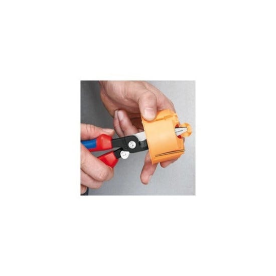 Knipex 13 96 200 - Alicate para instaladores aislado VDE Knipex 200 mm. con mangos bicomponentes y muelle de apertura automática