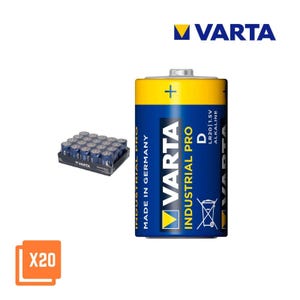 Pack de 20 Piles LR20 D VARTA Industrial Pro