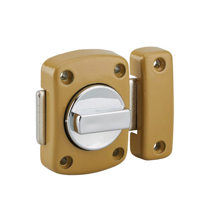THIRARD - Verrou à bouton Alouette pour porte intérieure, 40mm, acier, époxy bronze