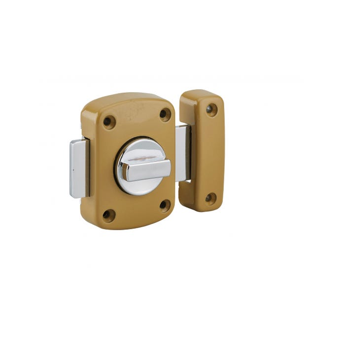 THIRARD - Verrou à bouton Alouette pour porte intérieure, 50mm, acier, époxy bronze
