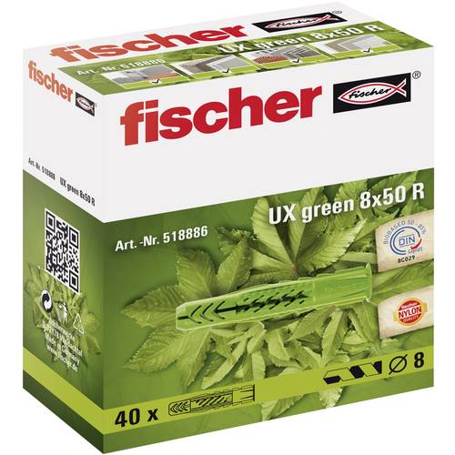 Fischer UX GREEN 8 x 50 R Cheville universelle 50 mm 8 mm 518886 40 pc(s)