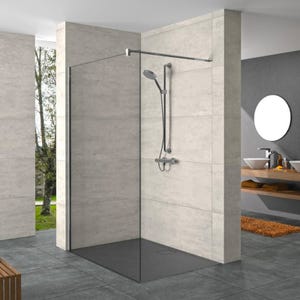 HÜPPE Design Pure, paroi de douche à l'italienne 90x200 cm, verre transparent, orientation gauche et droite (8P1126092322)