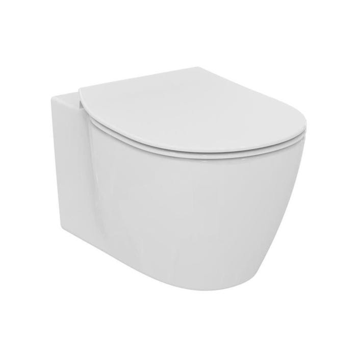 Standard Cuvette WC suspendue et abattant avec frein de chute blanc en porcelaine CONNECT SPACE Ideal standard