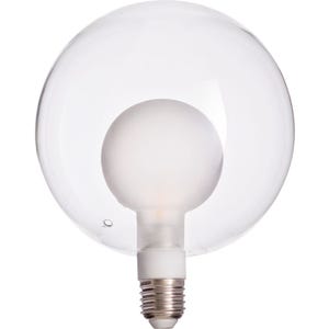 Ampoule LED déco Verre Blanc TWO xanlite - Diam. 14,5 x H17,5 cm