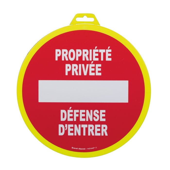 Panneau de signalisation propriété privée Novap - Diamètre 30 cm