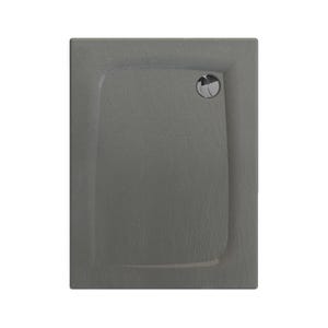 Receveur de douche extra-plat texture effet pierre MOONEO RECTANGLE 100 x 80 cm gris