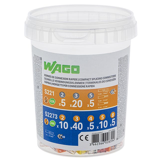 WAGO-Pot 100 bornes de connexion automatique S221 et S2273