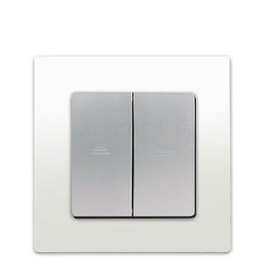 SIEMENS- Interrupteur Volet Roulant Silver Delta Viva + Plaque Blanc