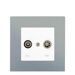 SIEMENS- Prise TV /FM Blanc Delta Viva + Plaque Silver