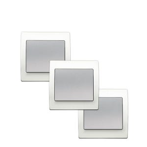 SIEMENS- LOT 3 Va et Vient Silver Delta Iris + Plaque basic Blanc