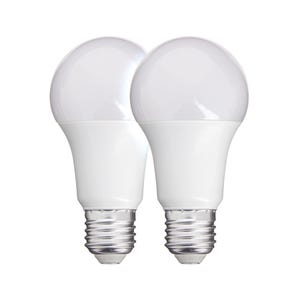 Pack de 2 ampoules LED classiques (A60), culot E27, 11W cons. (75W eq.), 1055 lumens, lumière blanc neutre