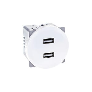 Prise chargeur double USB 5,5V - Type A - COMETE Blanc