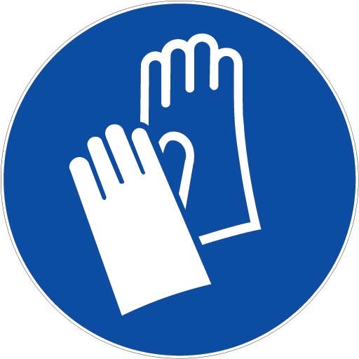 Panneau Obligation de porter des gants - Rigide Ø180mm - 4041315