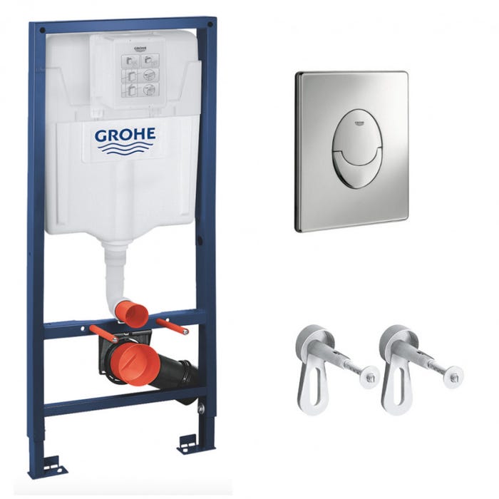 Grohe Set Bâti-support Rapid SL + Equerres murales + Plaque Grohe Skate Air chrome (38528001-A)