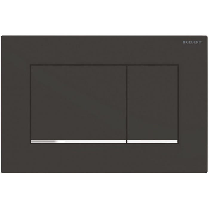 Geberit Sigma30 Plaque de déclenchement double touche, Noir mat/chrome (115.883.14.1)