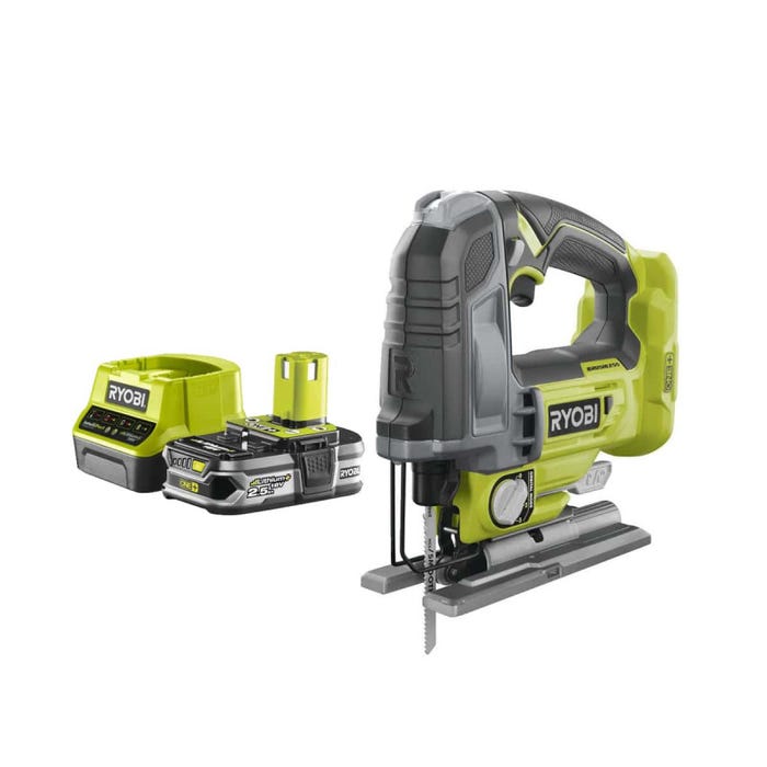 Pack RYOBI Scie sauteuse pendulaire 18V One+ Brushless - 135 mm R18JS7-0 - 1 Batterie 2.5Ah - 1 Chargeur rapide RC18120-125
