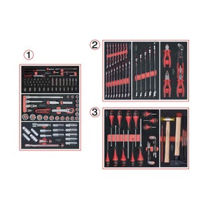 Composition d'outils KS TOOLS - Pour servante - 3 tiroirs - 158 pcs - 714.0158