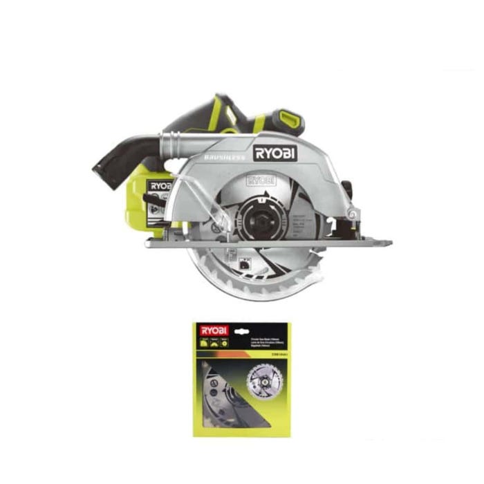 Pack RYOBI Scie circulaire Brushless 18V One+ 60mm R18CS7-0 - lame carbure 184mm 24 dents CSB184A1