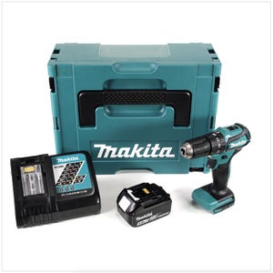 Makita DHP 483 RT1J 18 V Li-Ion Brushless Perceuse visseuse à percussion sans fil avec boîtier Makpac + 1x Batterie BL 1850 5,0 Ah + Chargeur DC18RC