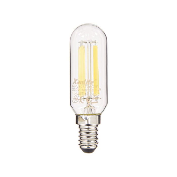 Xanlite - Ampoule à filament LED T26, culot E14, conso. 6,5W, Blanc neutre, Spéciale hotte et frigo - RFV806T26CW