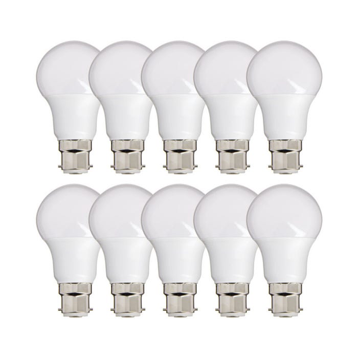 Xanlite - Lot de 10 Ampoules LED A60, culot B22, 9W cons. (60W eq.), lumière Blanc Neutre - PACK10EB806GCW