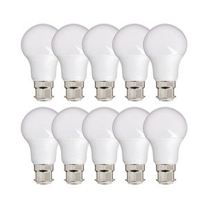 Lot de 10 Ampoules LED A60, culot B22, 9W cons. (60W eq.), lumière Blanc Neutre