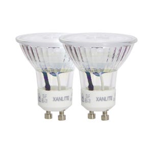 Xanlite - Lot de 2 ampoules LED spots au culot GU10, 5W cons. (50W eq.), lumière blanche neutre - PACK2VG50SCW
