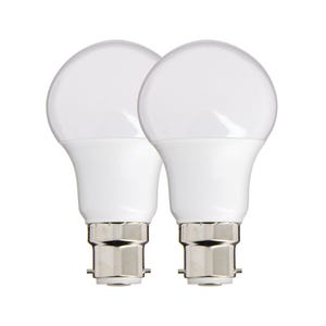 Lot de 2 Ampoules LED A60, culot B22, 9W cons. (60W eq.), lumière blanc neutre