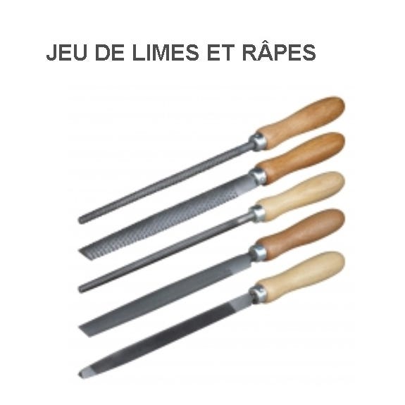 Déstock - Outifrance - Jeu De 5 Lime Rapes Bâtardes : 1/2 Ronde + Ronde