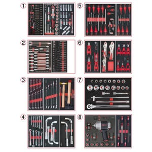 KS TOOLS 714.0330 Composition d'outils PL 8 tiroirs pour servante, 354 pièces