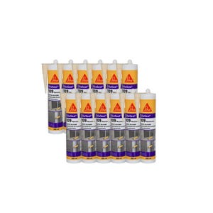 Lot de 12 mastic silicone SIKA SikaSeal 109 Menuiserie - Beige - 300ml