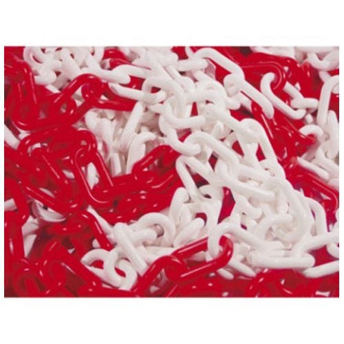 Chaîne en plastique 25m rouge/blanche N°8 sachet - TALIAPLAST - 530100