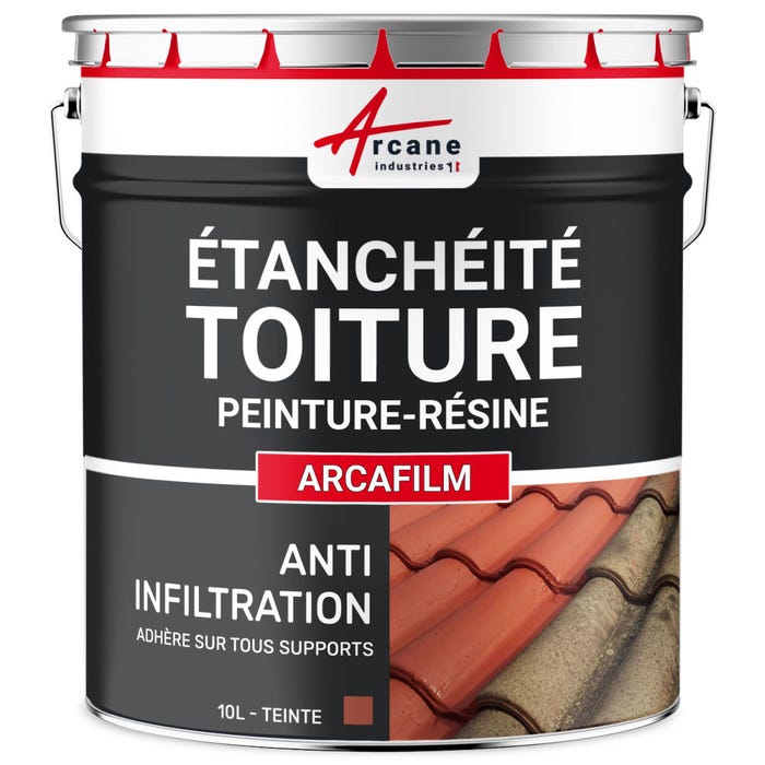 Résine étanchéité Coloré - Revêtement Pour Toiture Et Tuile : Arcafilm Tuile - 10 L - Arcane Industries