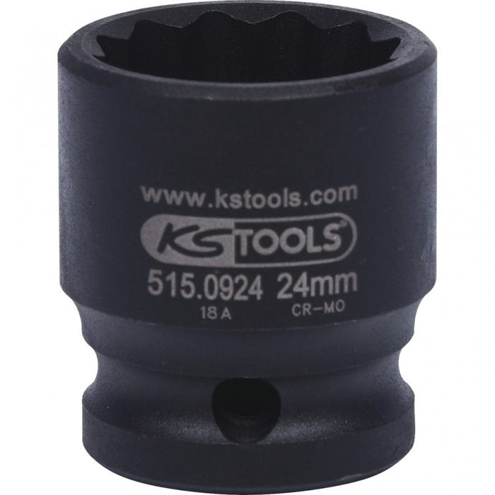 KS TOOLS 515.0924 Douille à chocs courte 12 pans 1/2'' 24mm