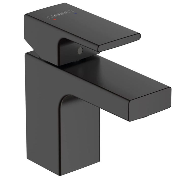 Hansgrohe Vernis Shape Mitigeur de lavabo, avec tirette et vidage synthétique, Noir mat (71560670)