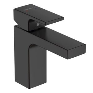 Hansgrohe Vernis Shape Mitigeur de lavabo ComfortZone 100 avec tirette et vidage synthétique, Noir mat (71561670)