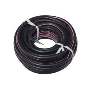 Câble d'alimentation électrique U1000R2V 3G1,5 Noir - 10m