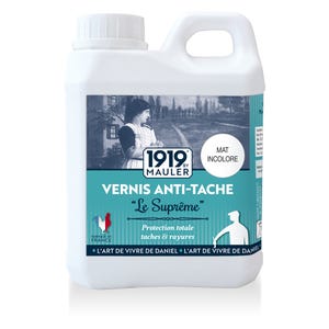 Vernis Bois incolore Mat 1L PV CONTACT ALIMENTAIRE Anti-tache "le Suprême" : Protection Extrême Qualité Professionnelle