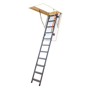 Escalier Escamotable métal - Hauteur sous plafond 3.05m - Trémie 60x130cm - LMK60130-3