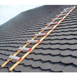 Echelle de toit - Bois / Alu - Ecartement des barreaux 39cm - 3.50m de long - HIM4138.39.350