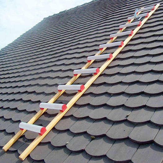 Echelle de toit - Bois / Alu - Ecartement des barreaux 25cm - 3.00m de long - HIM4138.25.300