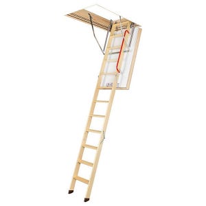 Escalier escamotable bois - Hauteur sous plafond 2.80m - Trémie de 70x130cm - LWT70130-2